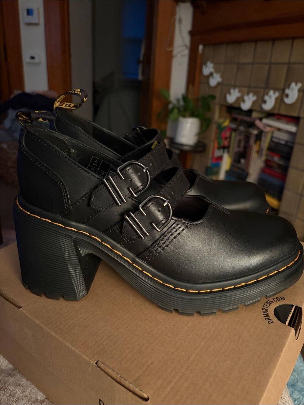 Dr. Martens Black Double-Strap Platform Mary Janes - Picture 5 of 12